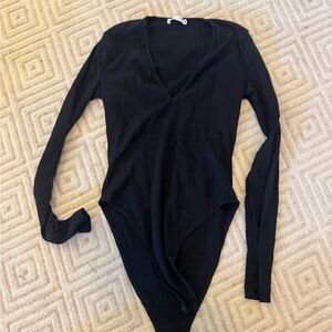 Zara Classic Black V-Neck body suit